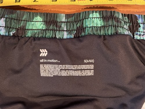 All in Motion Girls 6/6x Athletic Lined Shorts Poly/Spandex Green Purple W-20" - Picture 3 of 11