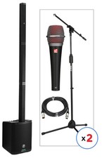 Mackie SRM-Flex Portable Column PA System Dual Mic Bundle