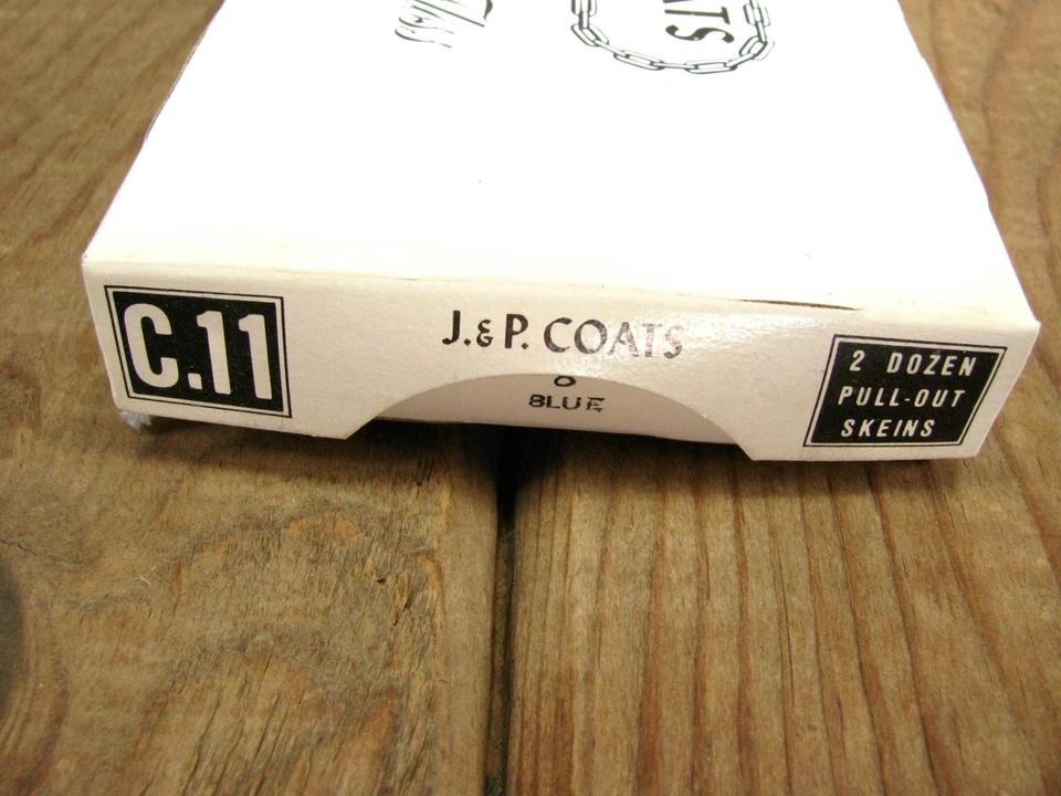Vintage J&P Coats Embroidery Floss Color #8 Pale Blue Full 24 Skein Box - Image 4 of 4