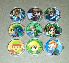 The Legend of Zelda Amiibo NFC Coins Lot of 9 "Link"