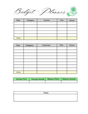 Digital Budget Planner PDF Instant Downloadable and Printable