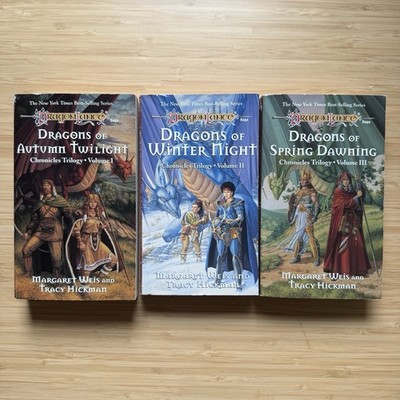 DRAGONLANCE CHRONICLES Trilogy Complete Set PB Margaret Weis Tracy Hickman VG