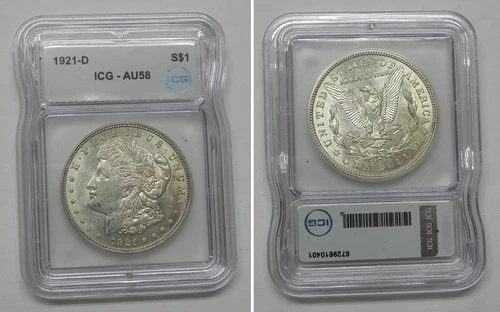 1921-D Morgan Dollar, ICG AU58  #0401