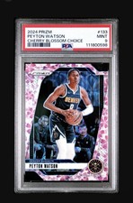 2024 PANINI PRIZM #133 PEYTON WATSON CHERRY BLOSSOM CHOICE /20 ROOKIE PSA 9