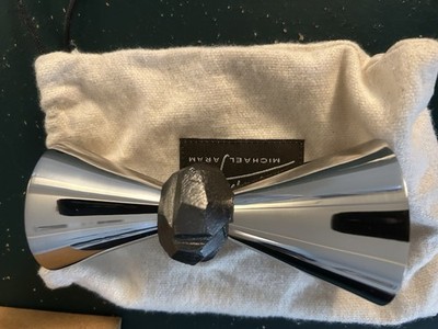 Michael Aram Rock Collection Jigger Stainless Steel Black Nickelplate Handmade