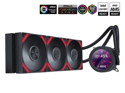 SAMA Q70 Black CPU Liquid Cooler, 360MM Liquid Water AIO CPU Cooler with 2.8'' LC