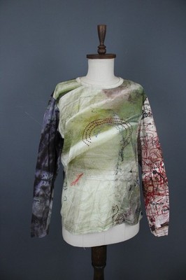 Desigual Multicolor Graphic Abstract Print 100% Cotton Long Sleeve Shirt Size M