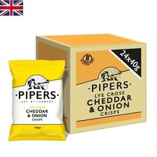Crispy Cheddar & Onion Gluten-Free Potato Crisps - 24 Pack, Certified Organic