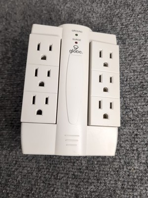 Globe Electric 77320 6 Outlet Swivel Surge Protector Wall grounded Power strip