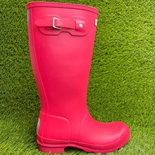 Image of Hunter Original Tall Womens Size 5 Pink Outdoor Waterproof Wellington Boots