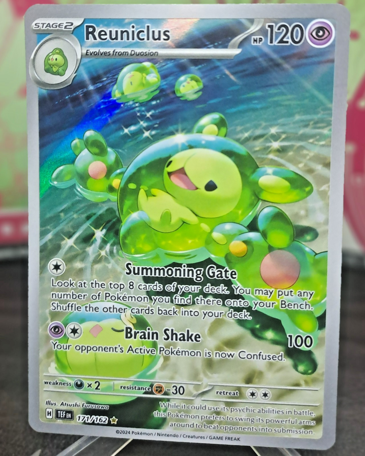 POKÉMON TEMPORAL FORCES REUNICLUS FULL ART ILLUSTRATION RARE HOLO IR 171/162 NM