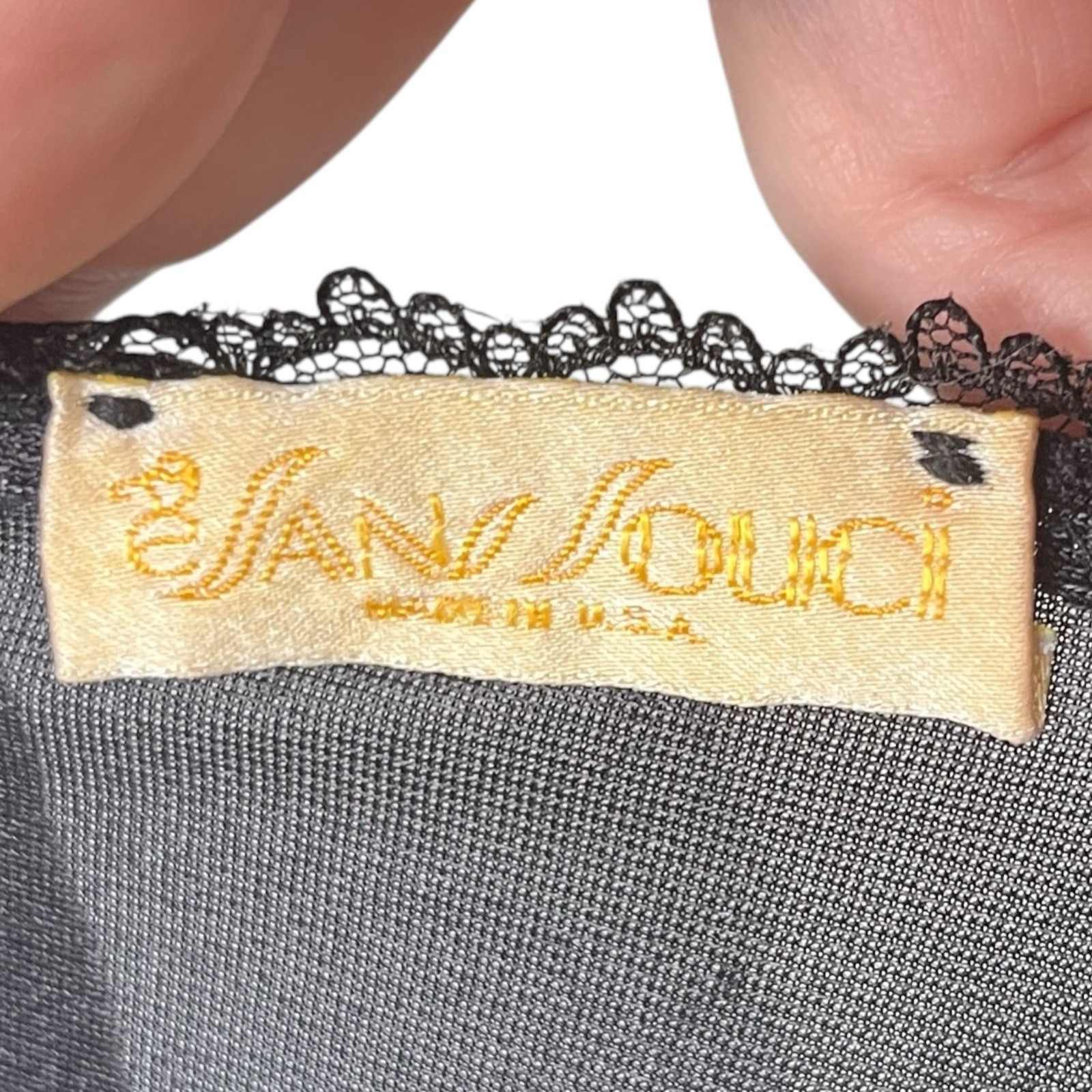 Vintage Sans Souci Black Nylon Robe Womens Size Medium M