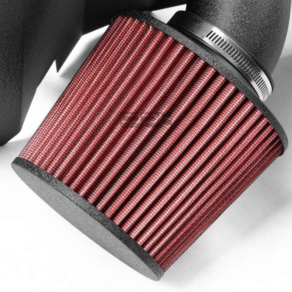 Ajuste 99-03 Frontier D22/Xterra 3.3 acabado arrugado admisión de aire de aluminio + protector térmico Foto 3 de 4