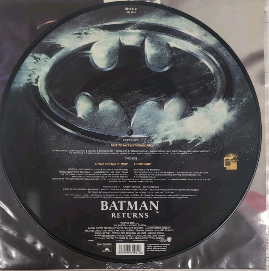 Batman Returns Unplayed Vinyl Picture Disc - Face To Face - Excellent! Rare! - Image 2 of 4