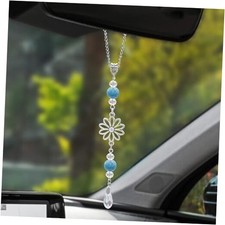 Flower Rear View Mirror Car Charms, Rear View Mirror Accessories, Sea Blue