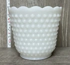 Vintage Anchor Hocking Fire King Hobnail Milk Glass Planter