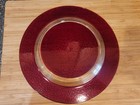 Ruby Red Charger Plate hand-blown glass, hand-painted gold scrollwork Pattern. — photo 10
