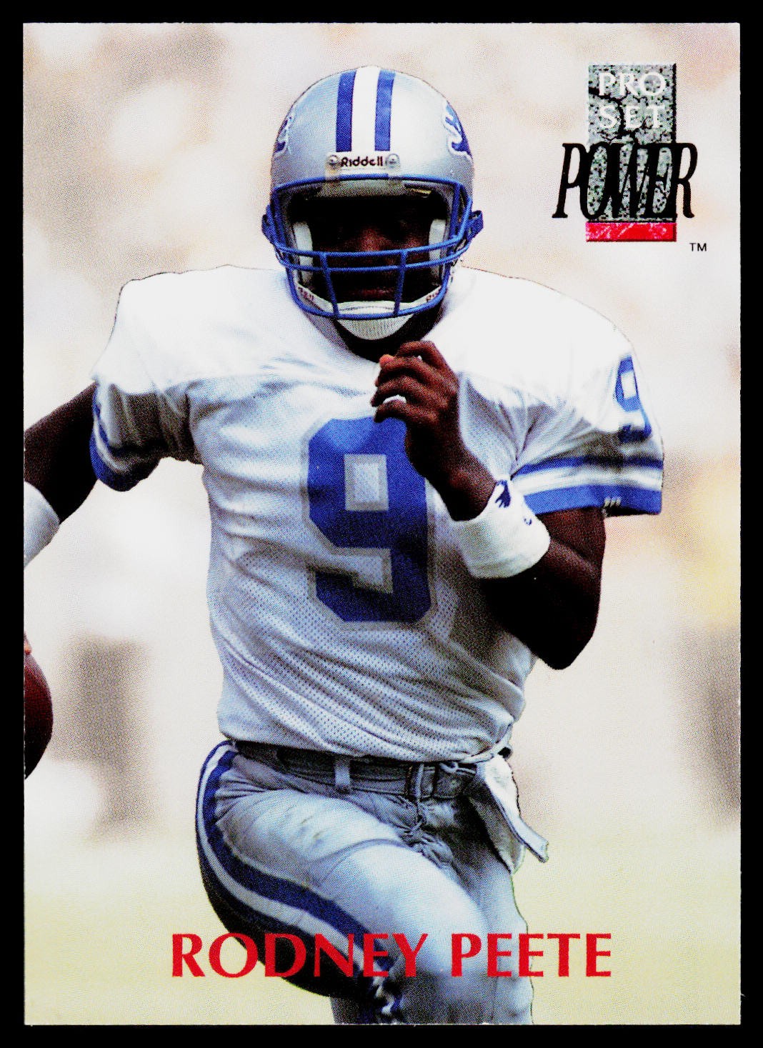 Rodney Peete, 1992 Pro Set Power, #9, Detroit Lions,