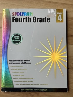 Spectrum Fourth Grade 4 Focused Practice Math And Language Arts Student Workbook