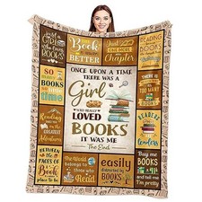 Christmas Book Lovers Gifts Ideas, Gifts for Book Club 60" X 50" Brown
