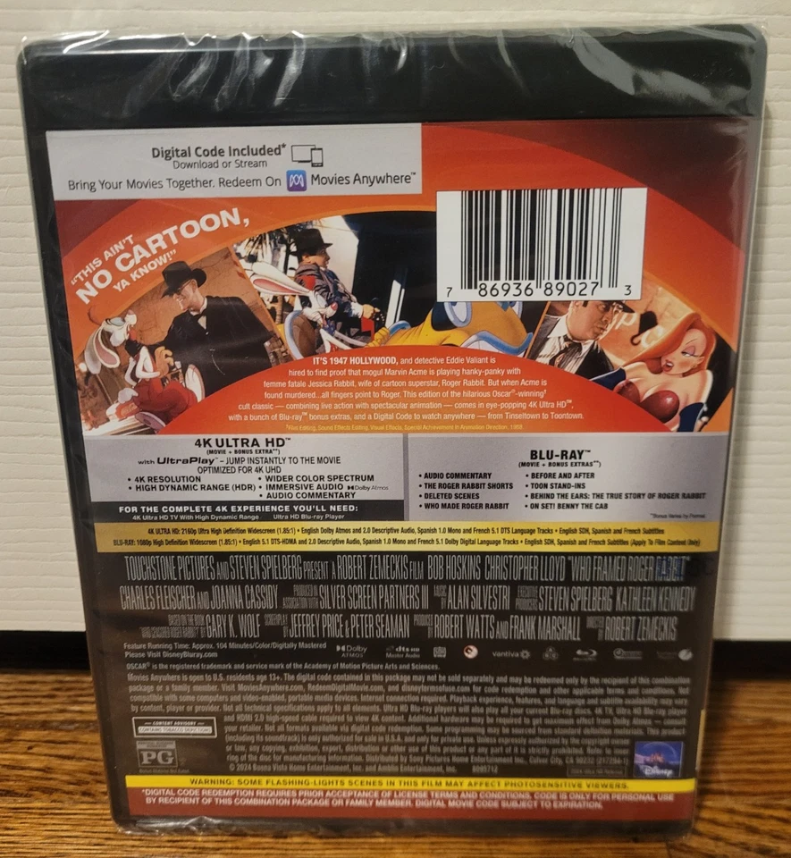 Who Framed Roger Rabbit? (4K / Blu-ray + Digital) New - Image 2 of 2