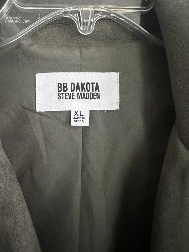 BB Dakota Moto Jacket Womens XL Olive Green Faux Suede New with Tags - Image 4 of 4