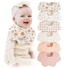 Muslin Baby Bibs 100 Cotton Absorbent Bandana Drool Bibs for Teething and Dr...