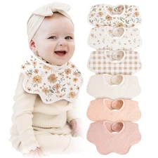 Muslin Baby Bibs 100% Cotton Absorbent Bandana Drool Bibs for Teething and Dr...