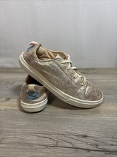 Girls 3 TOMS Peach Shiny Casual Shoe Sneaker