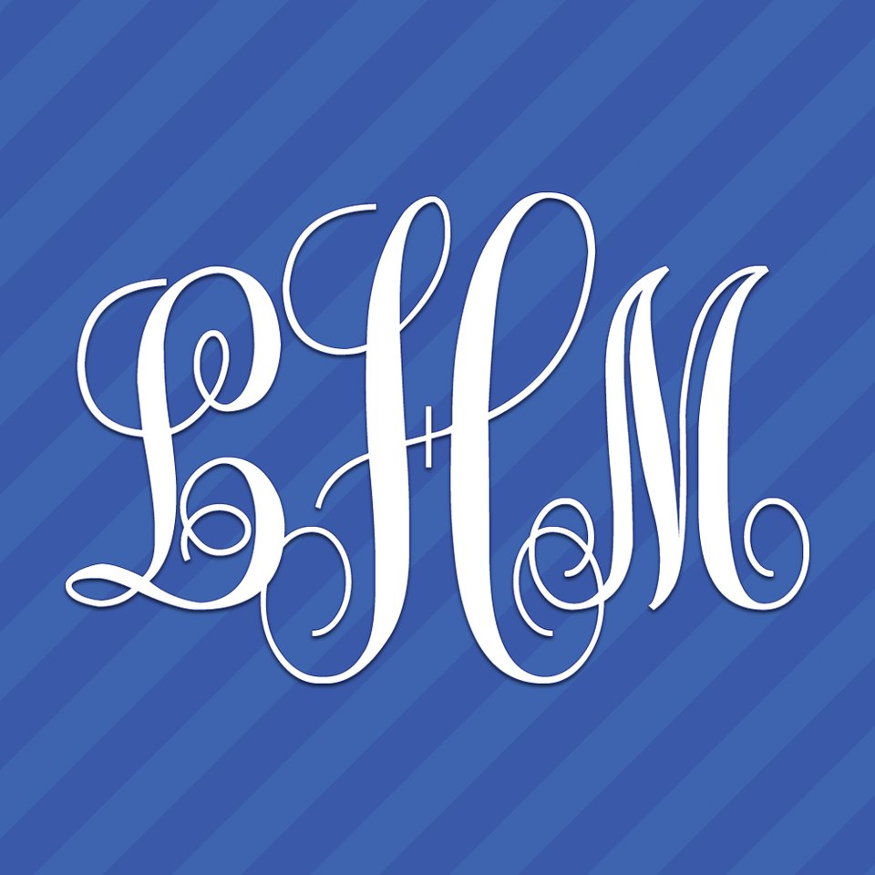 Vine Interlocking Monogram Letters Initials Vinyl Decal Sticker | eBay