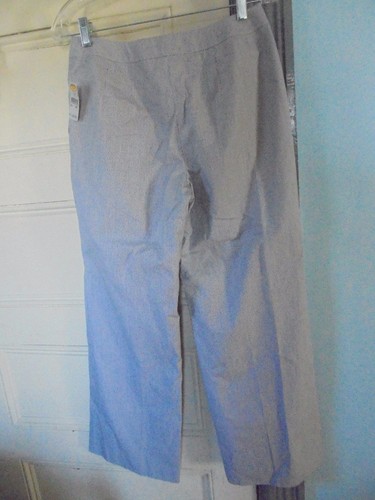 TALBOTS 6P lined PANTS Italian Cotton fabric Blue & White pinstripes NEW $118 - Picture 5 of 11