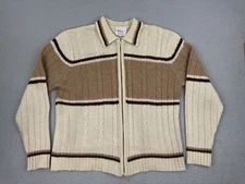 Vintage Richman Brothers Sweater Mens* Large Knit Cardigan Full Zip Acrylic 70s