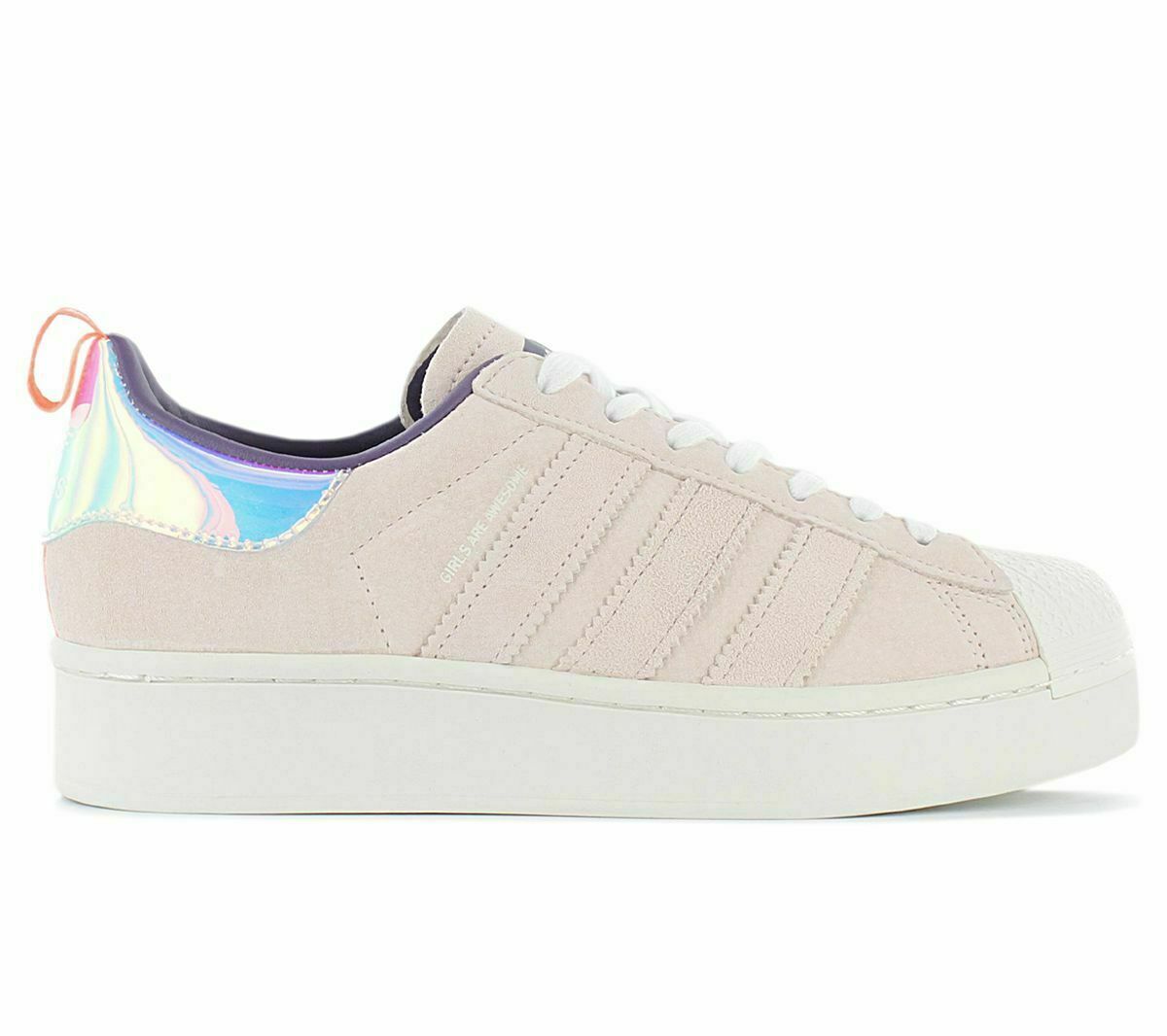 Original Adidas Superstar Plateau Girl Are Awesome White Pink