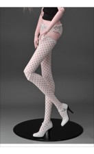 Dollmore 26" high BJD doll stockings Model F - CC Spot Band Stocking White