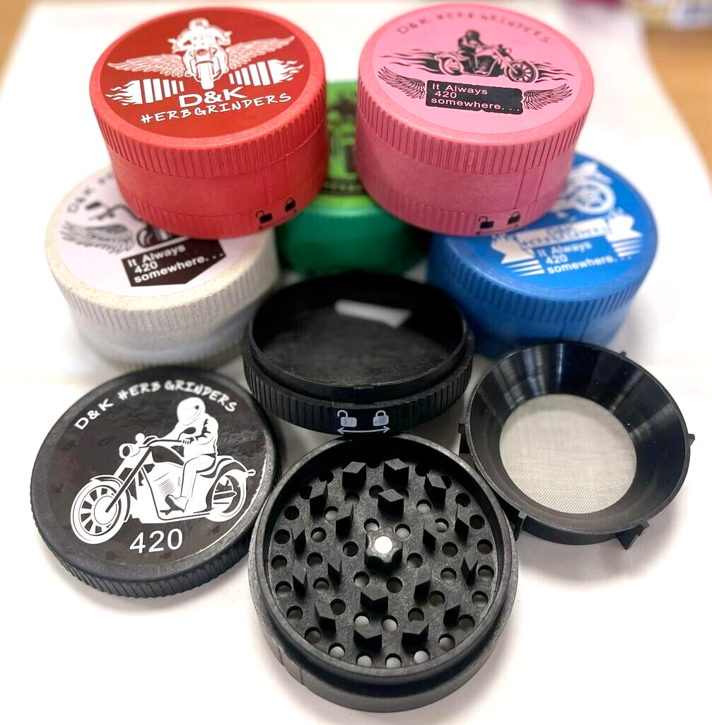 D&K Sharp Teeth Plastic Grinder 4 Part 80mm For Herb & Tobacco Crusher  DK4060 🔞