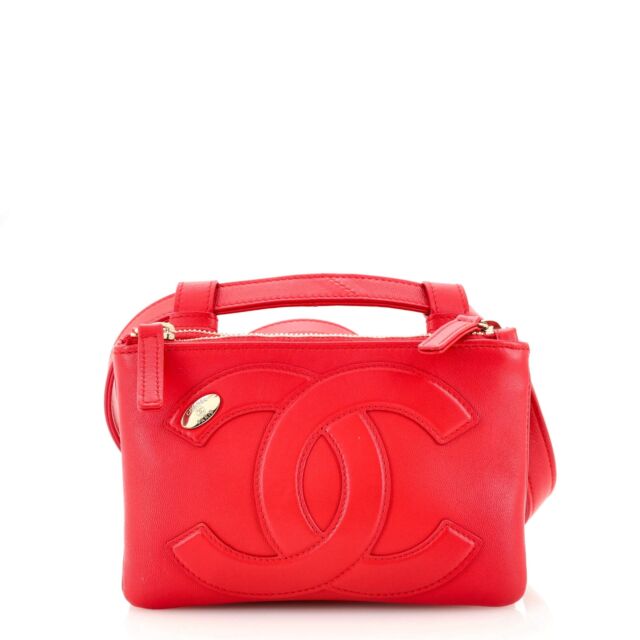 Chanel CC Mania Double Zip Belt Bag Lambskin Red