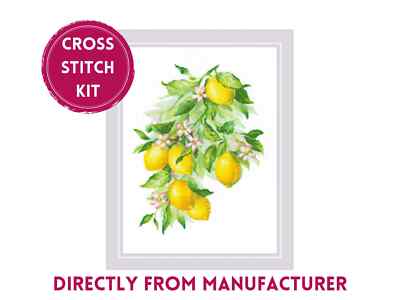 RIOLIS Counted Cross Stitch Kit 2054 Bright Lemons- Lemon Tree Branch