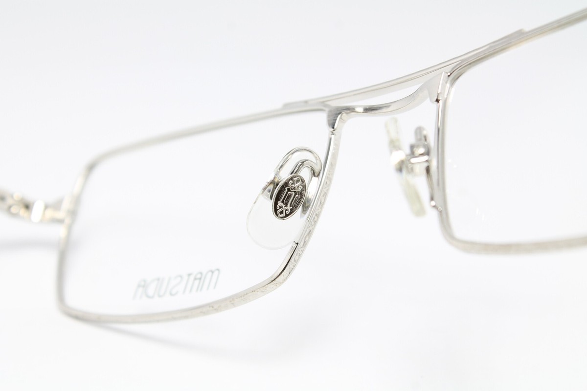 Shiny Silver MATSUDA 10238 BPW Original Vintage Eyeglasses Frame 