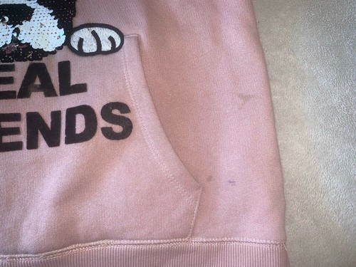 ZARA KIDS GIRL light pinkish SEQUINED Dog SWEATSHIRT HOODIE LONG SLEEVES 8 - Picture 2 of 12