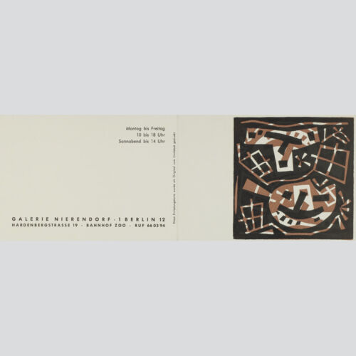 Otto Nebel: kompozycja abstrakcyjna. Cięcie linolowe 1966 - Zdjęcie 1 z 1