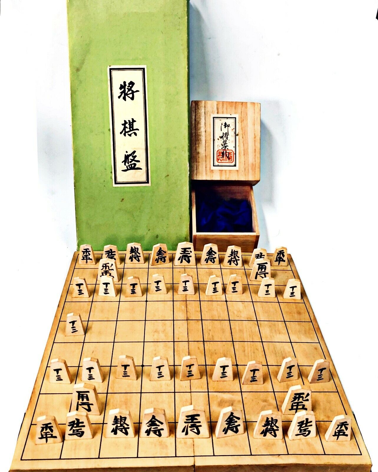 Japanese Wooden Shogi 將棋盤 Board Game Set Chess Family Portable Folding  Strategy