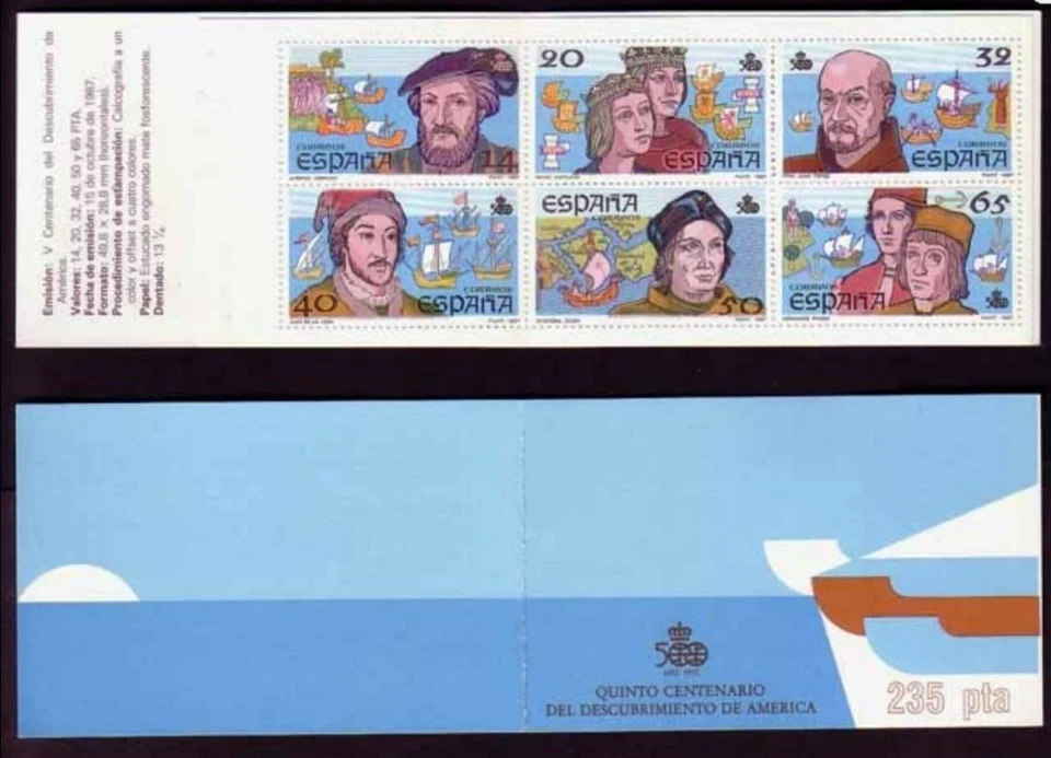Spain 1987 New MNH Card Edifil 2919C Discovery Of America - Image 1 of 1
