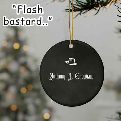 Anthony J. Crowley Christmas Ornament, Good Omens Inspired Ceramic Decoration