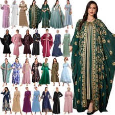 Kaftan Women Muslim Maxi Dress Dubai Abaya Turkey Robe Arab Party Gown Islamic