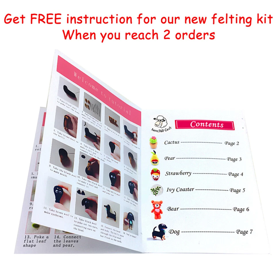 8 Pack Needle Felting Wool Roving 10g x 8 Colors 80g Merino Wool 19 Microns (B) - Image 4 of 4