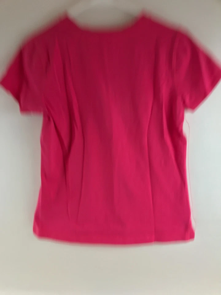 Camiseta Danskin Para Mujer Talla Mediana Rosa Sólido Cuello en V Ropa Activa Manga Corta Foto 2 de 4