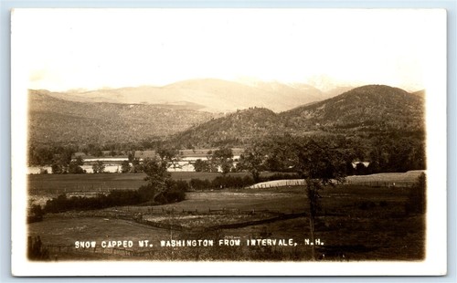 Postkarte Schneebedeckter Berg Washington von Intervale NH RPPC I180