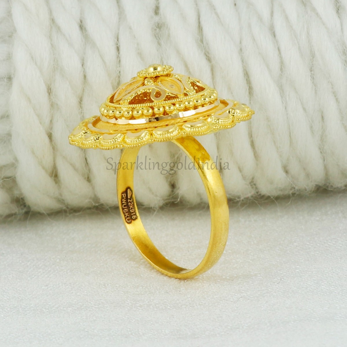 22k Yellow Gold Ring, 22K916 Fine Gold Handmade Ring for unisex or