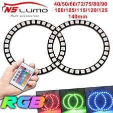 2xfull Size Rgb Led Angel Eyes Halo Ring Universal Headlight With Remote Control 2xfull Size Rgb Led Angel Eyes Halo Ring Universal Headlight With Remote Control