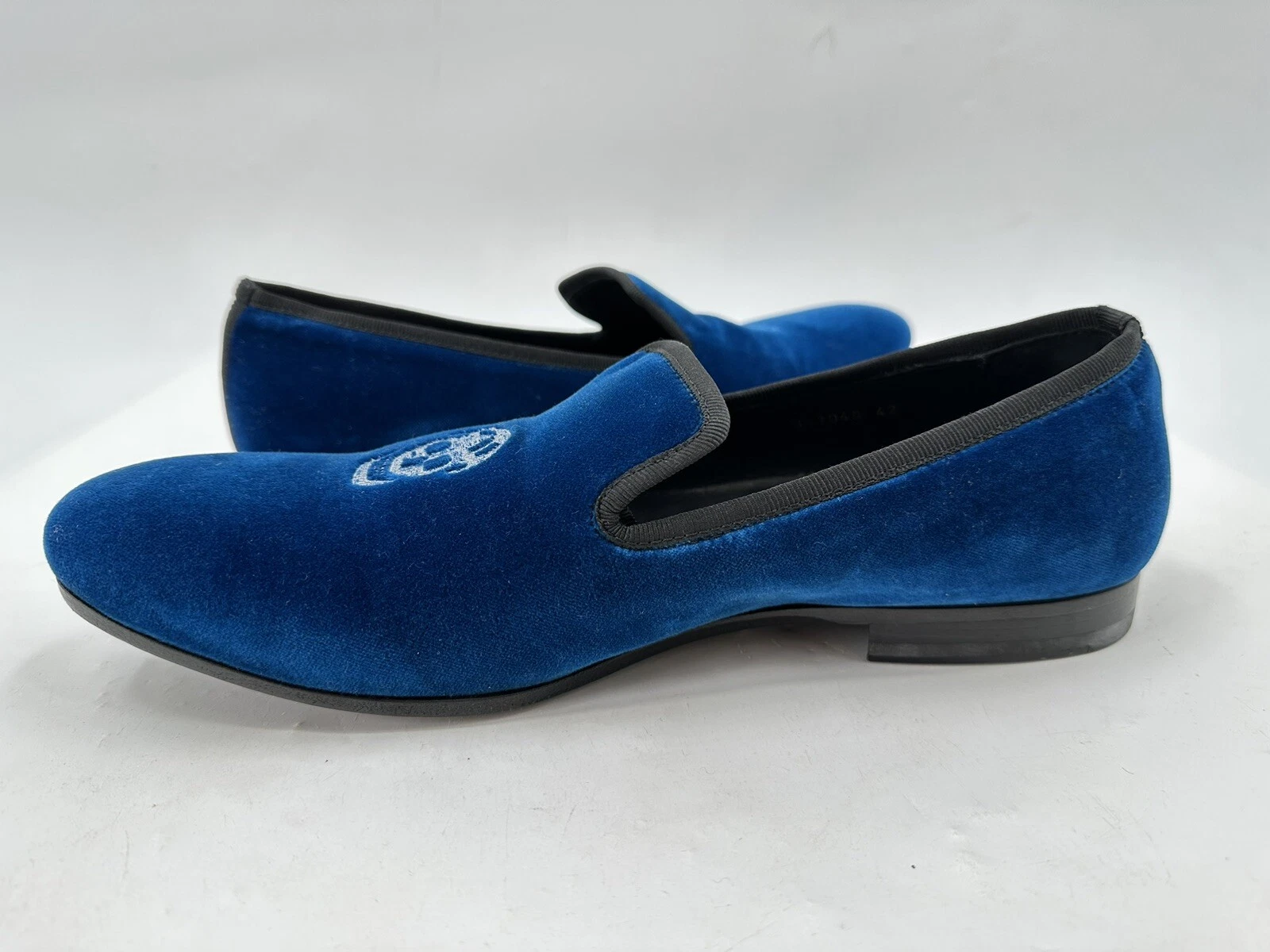 Mocassini slip on Alexander Mcqueen in velluto blu royal taglia 42 9 made in USA